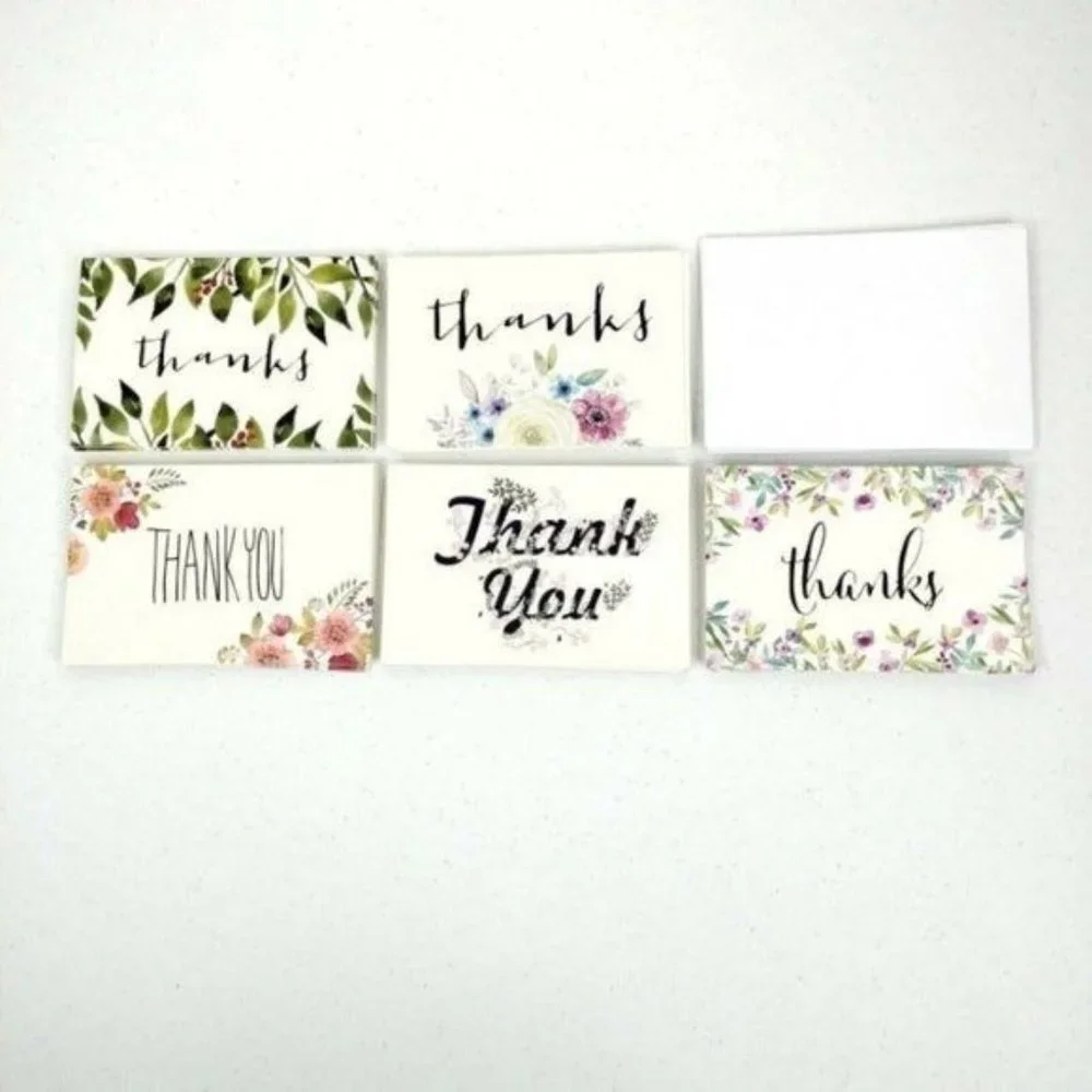 48 X 2 Packs Premium Thank You Cards 5 Floral Designs with Envelopes (2 …